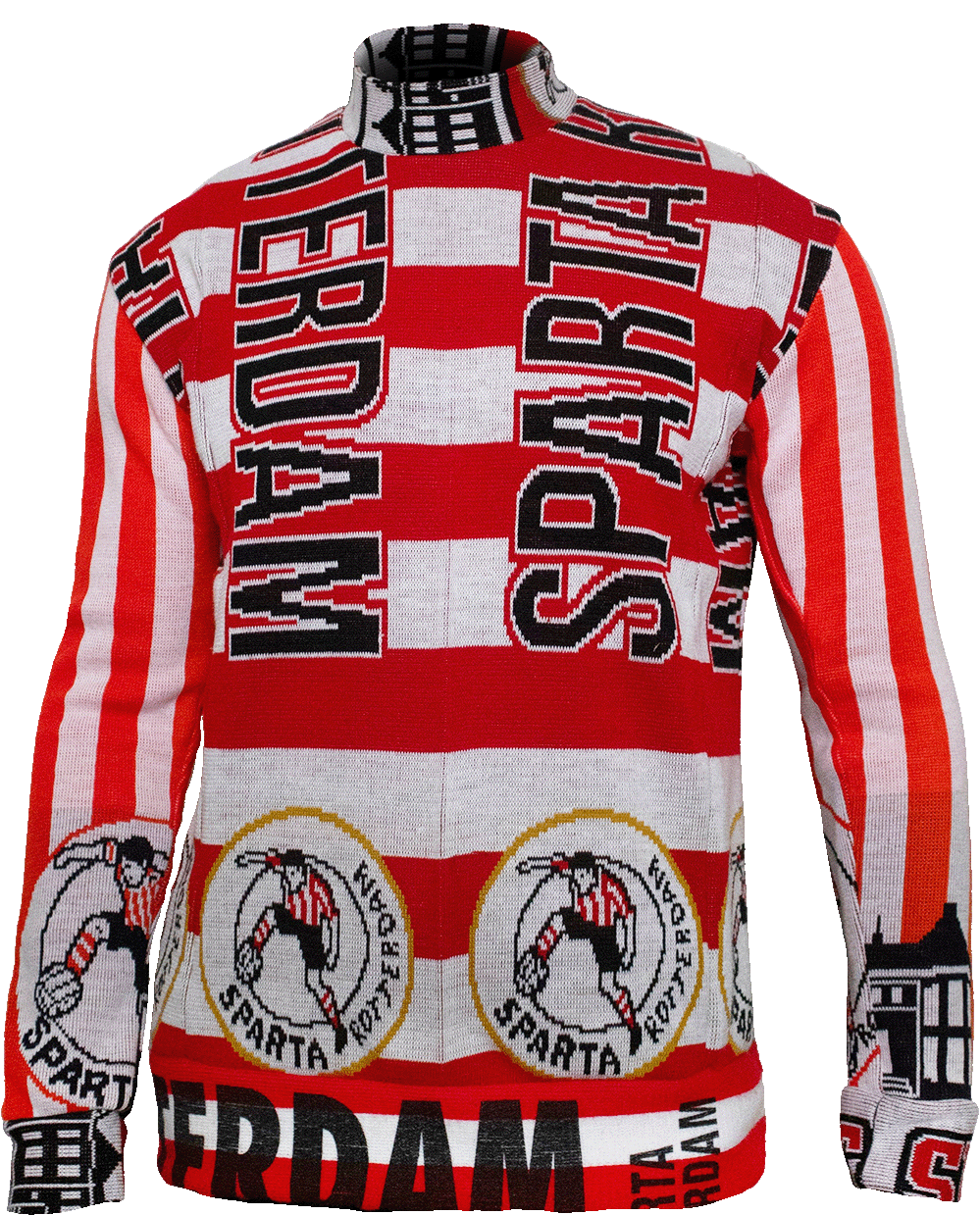 Red and white Sparta together sweater